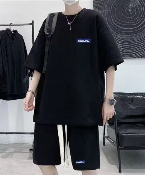 SHEPP（シープ）の「【UNISEX】ワッフル ヘビーウェイト オーバーサイズ セットアップ（Tシャツ/カットソー・メンズ・ブルー/グレー/ブラック・L/M）」の6枚目の写真