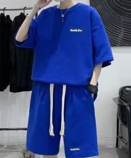 SHEPP（シープ）の「【UNISEX】ワッフル ヘビーウェイト オーバーサイズ セットアップ（Tシャツ/カットソー・メンズ・ブルー/グレー/ブラック・L/M）」の11枚目の写真