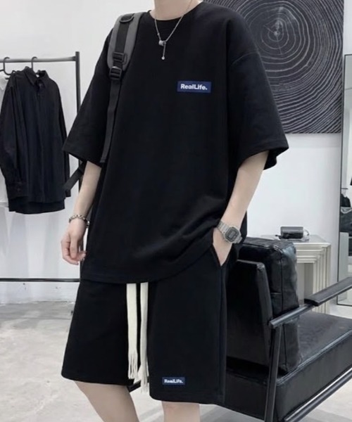 SHEPP（シープ）の「【UNISEX】ワッフル ヘビーウェイト オーバーサイズ セットアップ（Tシャツ/カットソー・メンズ・ブルー/グレー/ブラック・L/M）」の5枚目の写真