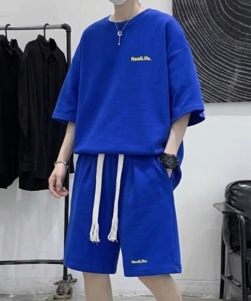 SHEPP（シープ）の「【UNISEX】ワッフル ヘビーウェイト オーバーサイズ セットアップ（Tシャツ/カットソー・メンズ・ブルー/グレー/ブラック・L/M）」の12枚目の写真