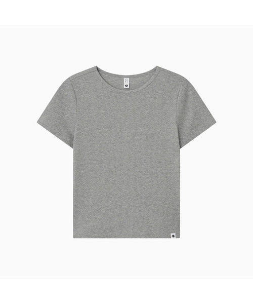 OHESHIO(オヘシオ)の「BASIC SLIM RIBBED T-SHIRT, MELANGE GRAY(Tシャツ/カットソー・レディース・その他・FREE)」の1枚目の写真