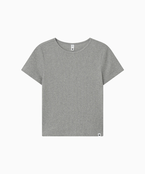 OHESHIO(オヘシオ)の「BASIC SLIM RIBBED T-SHIRT, MELANGE GRAY(Tシャツ/カットソー・レディース・その他・FREE)」の4枚目の写真
