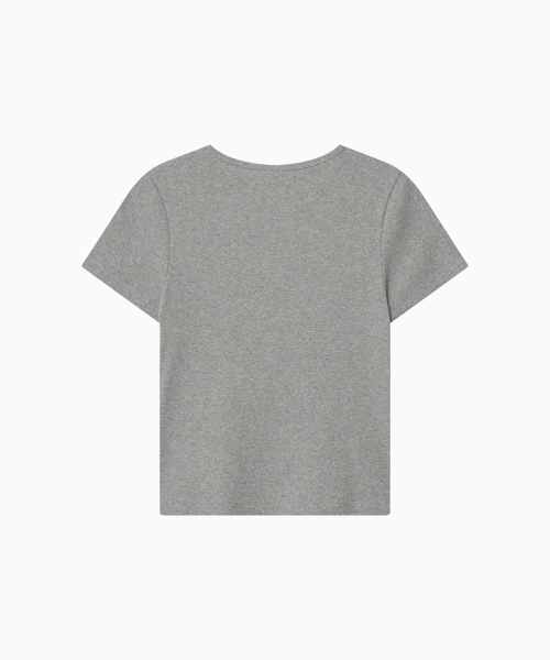 OHESHIO(オヘシオ)の「BASIC SLIM RIBBED T-SHIRT, MELANGE GRAY(Tシャツ/カットソー・レディース・その他・FREE)」の5枚目の写真