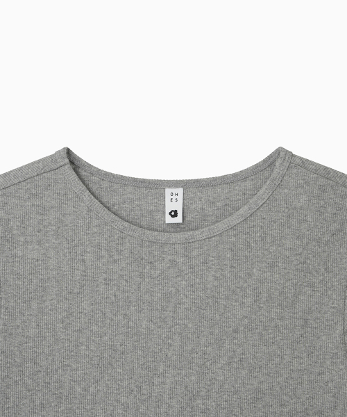 OHESHIO(オヘシオ)の「BASIC SLIM RIBBED T-SHIRT, MELANGE GRAY(Tシャツ/カットソー・レディース・その他・FREE)」の6枚目の写真