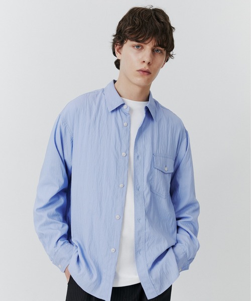 PUBLIC TOKYO(パブリックトウキョウ)の「ソフトタイプライターイージーシャツ /春服/シアー(シャツ/ブラウス・メンズ・アイボリー/サックスブルー・1/2)」の19枚目の写真