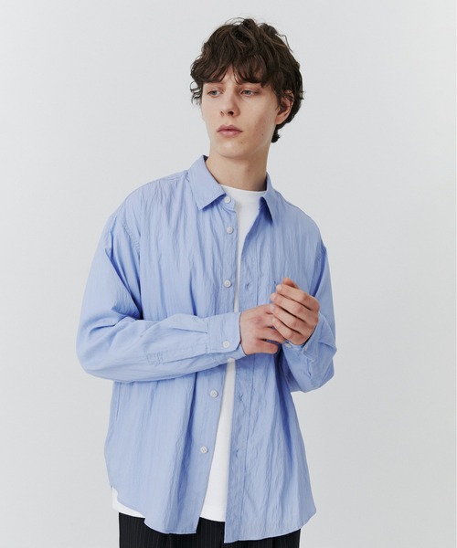 PUBLIC TOKYO(パブリックトウキョウ)の「ソフトタイプライターイージーシャツ /春服/シアー(シャツ/ブラウス・メンズ・アイボリー/サックスブルー・1/2)」の20枚目の写真