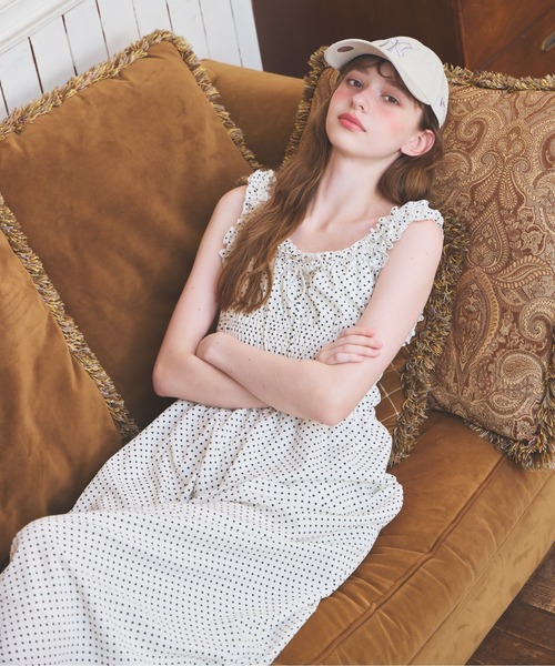 Heather(ヘザー)の「フリルトリムオールインワン 740430(つなぎ/オールインワン・レディース・ブラック系その他2/ブラック系その他/ホワイト系その他・S/M)」の2枚目の写真