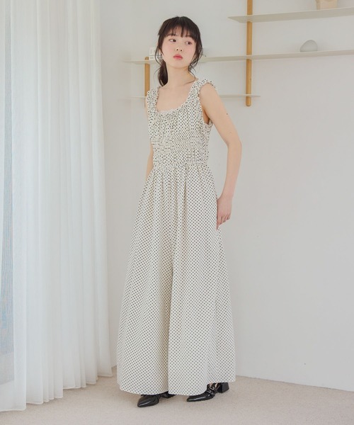 Heather(ヘザー)の「フリルトリムオールインワン 740430(つなぎ/オールインワン・レディース・ブラック系その他2/ブラック系その他/ホワイト系その他・S/M)」の5枚目の写真