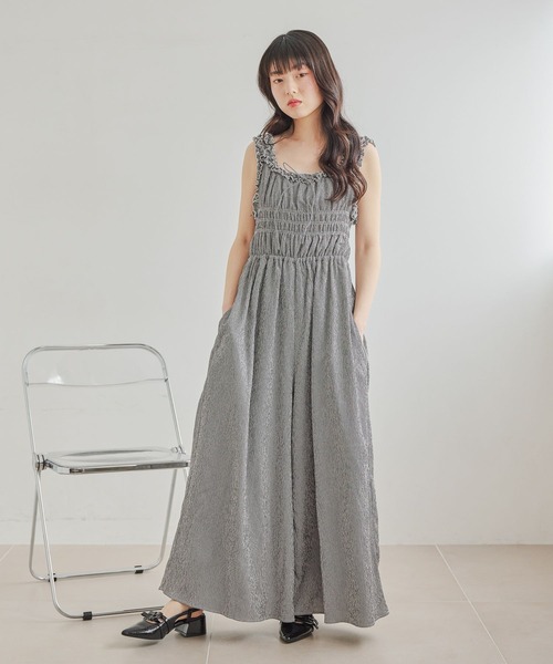 Heather(ヘザー)の「フリルトリムオールインワン 740430(つなぎ/オールインワン・レディース・ブラック系その他2/ブラック系その他/ホワイト系その他・S/M)」の16枚目の写真