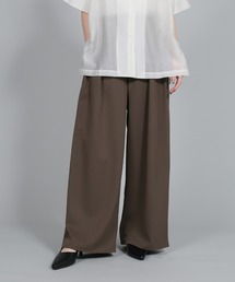 【Et】Crepe Wide Tuck Pants