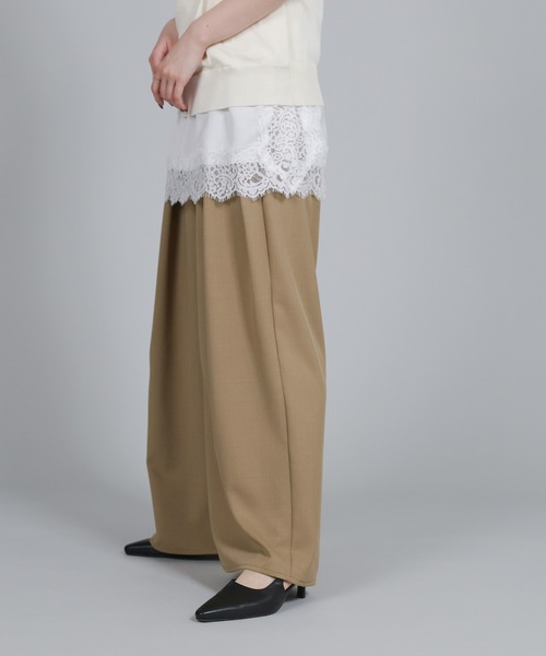 select MOCA Et(セレクトモカエト)の「【Et】Crepe Wide Tuck Pants(スラックス・レディース・ブラウン/ベージュ/ブラック・FREE)」の9枚目の写真