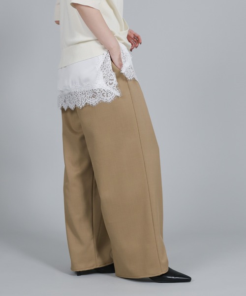 select MOCA Et(セレクトモカエト)の「【Et】Crepe Wide Tuck Pants(スラックス・レディース・ブラウン/ベージュ/ブラック・FREE)」の10枚目の写真