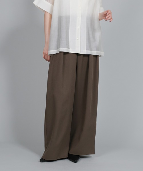 select MOCA Et(セレクトモカエト)の「【Et】Crepe Wide Tuck Pants(スラックス・レディース・ブラウン/ベージュ/ブラック・FREE)」の18枚目の写真