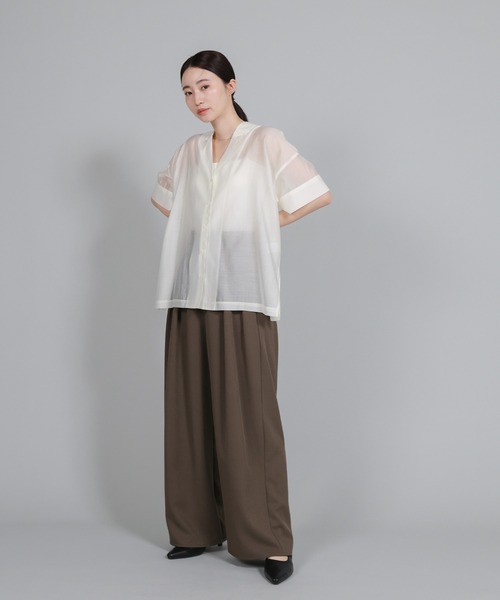 select MOCA Et(セレクトモカエト)の「【Et】Crepe Wide Tuck Pants(スラックス・レディース・ブラウン/ベージュ/ブラック・FREE)」の5枚目の写真