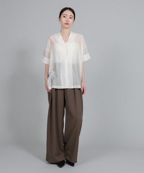 select MOCA Et(セレクトモカエト)の「【Et】Crepe Wide Tuck Pants(スラックス・レディース・ブラウン/ベージュ/ブラック・FREE)」の15枚目の写真