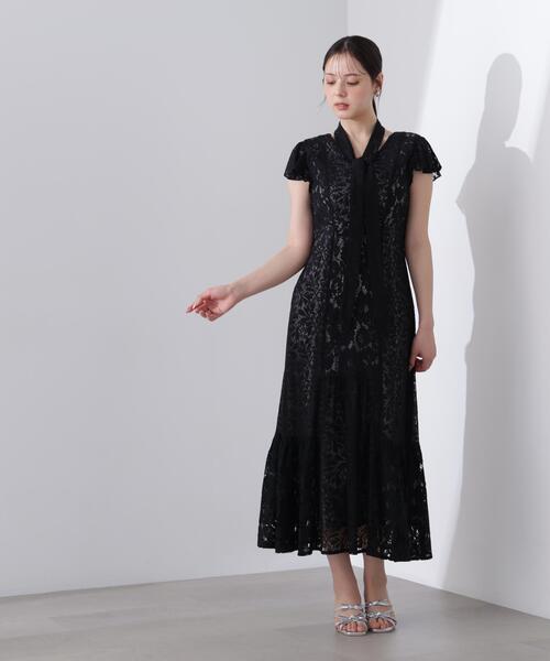 PROPORTION BODY DRESSING(プロポーションボディドレッシング)の「<L>タイ付きレースワンピース / 1216140414(ワンピース・レディース・ブラック/ホワイト系その他・MEDIUM/P/S/SMALL)」の1枚目の写真