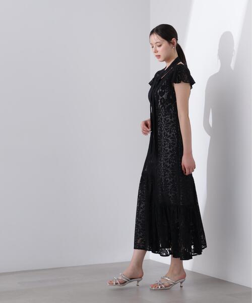 PROPORTION BODY DRESSING(プロポーションボディドレッシング)の「<L>タイ付きレースワンピース / 1216140414(ワンピース・レディース・ブラック/ホワイト系その他・MEDIUM/P/S/SMALL)」の4枚目の写真