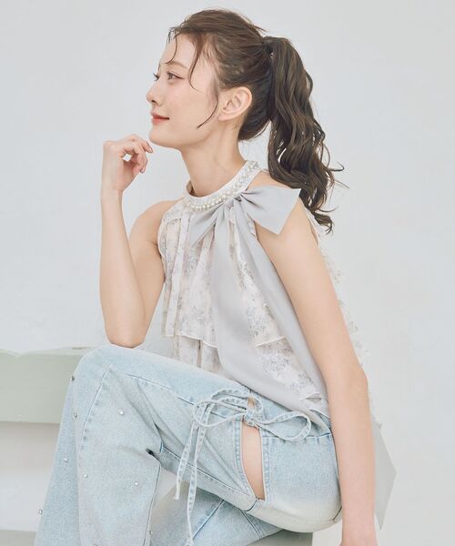 MAJESTIC LEGON(マジェスティックレゴン)の「アメスリティアードブラウス(シャツ/ブラウス・レディース・ホワイト系その他2/アイボリー/ブラック/ホワイト系その他/ホワイト系5/ブラック系その他2・MEDIUM)」の11枚目の写真