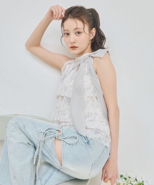 MAJESTIC LEGON(マジェスティックレゴン)の「アメスリティアードブラウス(シャツ/ブラウス・レディース・ホワイト系その他2/アイボリー/ブラック/ホワイト系その他/ホワイト系5/ブラック系その他2・MEDIUM)」の13枚目の写真