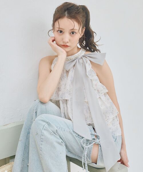 MAJESTIC LEGON(マジェスティックレゴン)の「アメスリティアードブラウス(シャツ/ブラウス・レディース・ホワイト系その他2/アイボリー/ブラック/ホワイト系その他/ホワイト系5/ブラック系その他2・MEDIUM)」の14枚目の写真