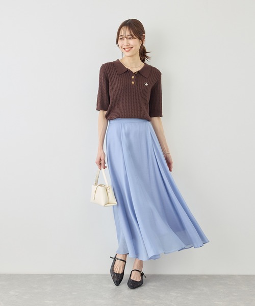 ROPE' PICNIC(ロペピクニック)の「ボリュームサーキュラースカート(スカート・レディース・ホワイト系その他5/サックスブルー/ダークブラウン・FREE)」の16枚目の写真