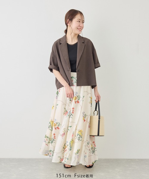 ROPE' PICNIC(ロペピクニック)の「ボリュームサーキュラースカート(スカート・レディース・ホワイト系その他5/サックスブルー/ダークブラウン・FREE)」の11枚目の写真