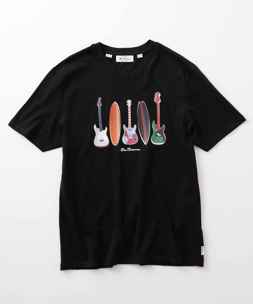 Ben Sherman(ベンシャーマン)の「サーフ&ギターズTシャツ(Tシャツ/カットソー・メンズ・ブラック/サーモンピンク・MEDIUM/LARGE)」の5枚目の写真