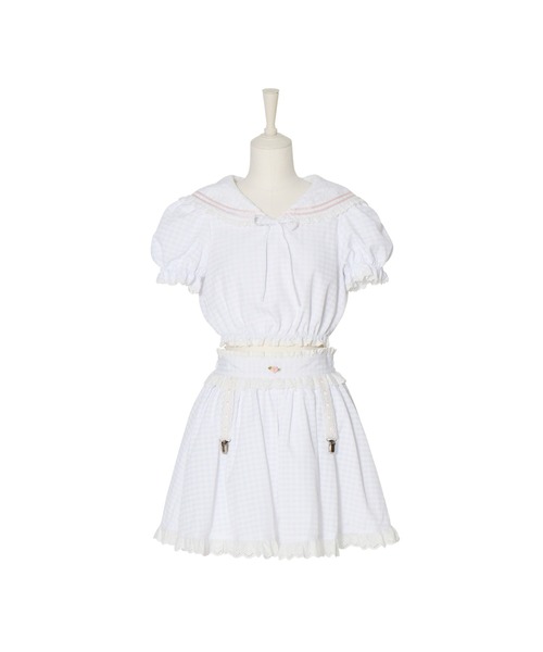 Fiorforte（フィオルフォルテ）の「gingham sailor setup（ワンピース・レディース・ピンク/ホワイト・FREE）」の2枚目の写真