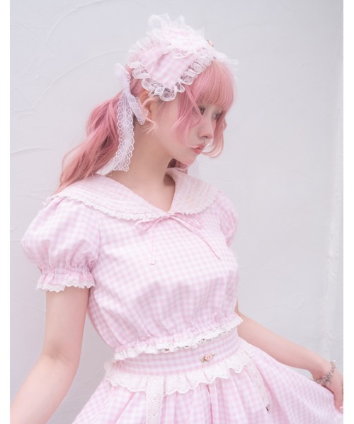 Fiorforte（フィオルフォルテ）の「gingham sailor setup（ワンピース・レディース・ピンク/ホワイト・FREE）」の5枚目の写真