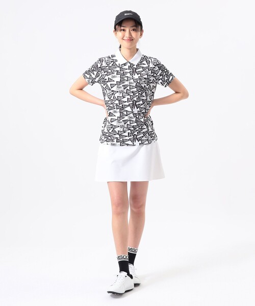 BEAMS GOLF(ビームスゴルフ)の「〈WOMEN〉ORANGE LABEL / フラッグ総柄 ポロシャツ(ポロシャツ・レディース・その他/ホワイト・SMALL/LARGE/MEDIUM)」の3枚目の写真