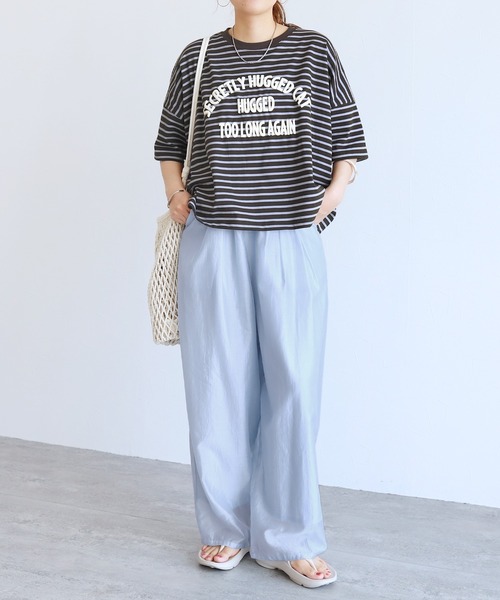 reca（レカ）の「【接触冷感】ロゴ発泡プリントワイドボーダーTシャツ（Tシャツ/カットソー・レディース・ホワイト系その他2/グレー系その他/ホワイト系その他・FREE）」の17枚目の写真