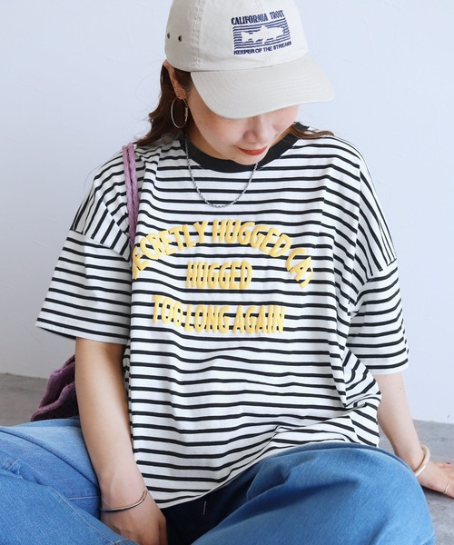 reca（レカ）の「【接触冷感】ロゴ発泡プリントワイドボーダーTシャツ（Tシャツ/カットソー・レディース・ホワイト系その他2/グレー系その他/ホワイト系その他・FREE）」の20枚目の写真