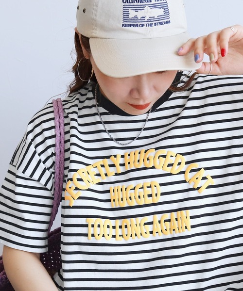 reca（レカ）の「【接触冷感】ロゴ発泡プリントワイドボーダーTシャツ（Tシャツ/カットソー・レディース・ホワイト系その他2/グレー系その他/ホワイト系その他・FREE）」の21枚目の写真