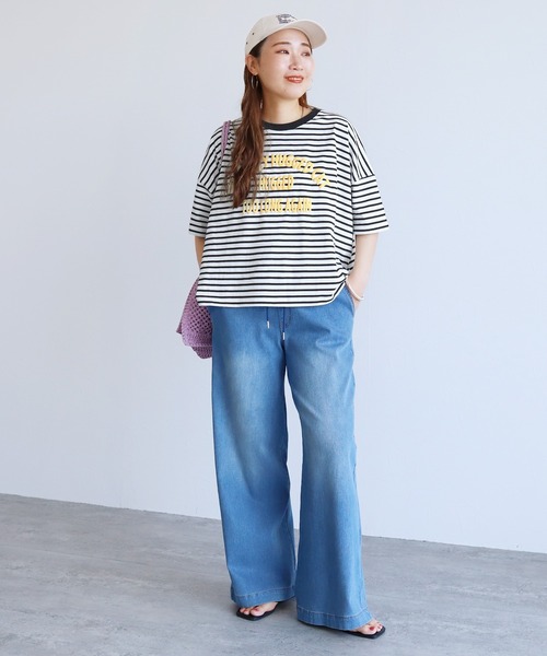 reca（レカ）の「【接触冷感】ロゴ発泡プリントワイドボーダーTシャツ（Tシャツ/カットソー・レディース・ホワイト系その他2/グレー系その他/ホワイト系その他・FREE）」の22枚目の写真