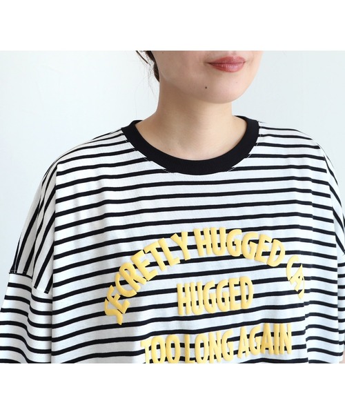 reca（レカ）の「【接触冷感】ロゴ発泡プリントワイドボーダーTシャツ（Tシャツ/カットソー・レディース・ホワイト系その他2/グレー系その他/ホワイト系その他・FREE）」の9枚目の写真