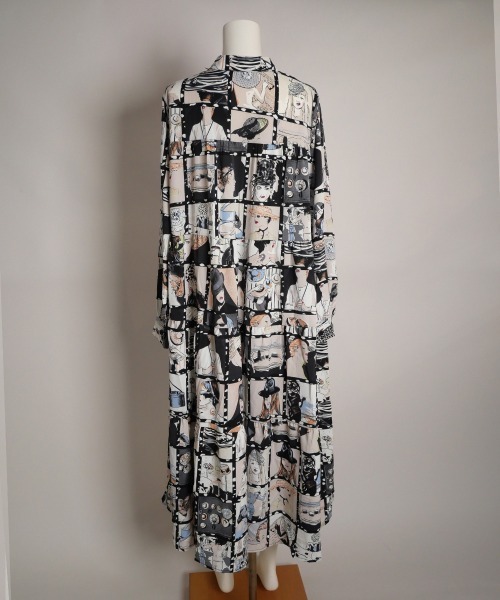 SCARF（スカーフ）の「大柄プリントワンピース（ワンピース・レディース・ブラックミックス/ホワイト/ピンク/ブラック×ブラック・FREE）」の18枚目の写真