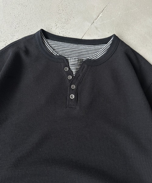 kutir(クティール)の「HENLEY NECK THERMAL BORDER LAYERED T-SHIRT/ヘンリーネックサーマルボーダーレイヤードTシャツ(Tシャツ/カットソー・メンズ・ネイビー/ブラック/チャコールグレー/ホワイト系その他・MEDIUM/LARGE)」の17枚目の写真