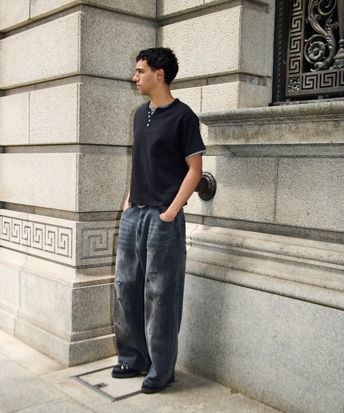 kutir(クティール)の「HENLEY NECK THERMAL BORDER LAYERED T-SHIRT/ヘンリーネックサーマルボーダーレイヤードTシャツ(Tシャツ/カットソー・メンズ・ネイビー/ブラック/チャコールグレー/ホワイト系その他・MEDIUM/LARGE)」の13枚目の写真