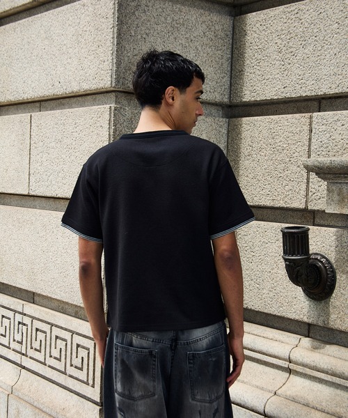 kutir(クティール)の「HENLEY NECK THERMAL BORDER LAYERED T-SHIRT/ヘンリーネックサーマルボーダーレイヤードTシャツ(Tシャツ/カットソー・メンズ・ネイビー/ブラック/チャコールグレー/ホワイト系その他・MEDIUM/LARGE)」の7枚目の写真