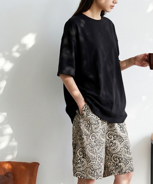 antiqua(アンティカ)の「上下 セットアップ 裏毛 ルームウェア(Tシャツ/カットソー・レディース・その他1/ストライプ/ドット/その他・M/L/XL)」の1枚目の写真