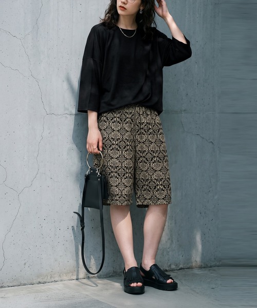 antiqua(アンティカ)の「上下 セットアップ 裏毛 ルームウェア(Tシャツ/カットソー・レディース・その他1/ストライプ/ドット/その他・M/L/XL)」の8枚目の写真
