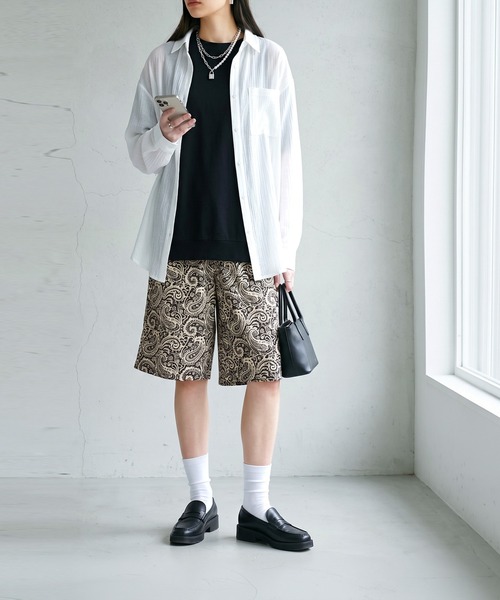 antiqua(アンティカ)の「上下 セットアップ 裏毛 ルームウェア(Tシャツ/カットソー・レディース・その他1/ストライプ/ドット/その他・M/L/XL)」の7枚目の写真