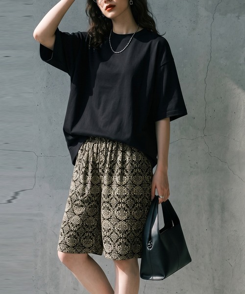 antiqua(アンティカ)の「上下 セットアップ 裏毛 ルームウェア(Tシャツ/カットソー・レディース・その他1/ストライプ/ドット/その他・M/L/XL)」の9枚目の写真