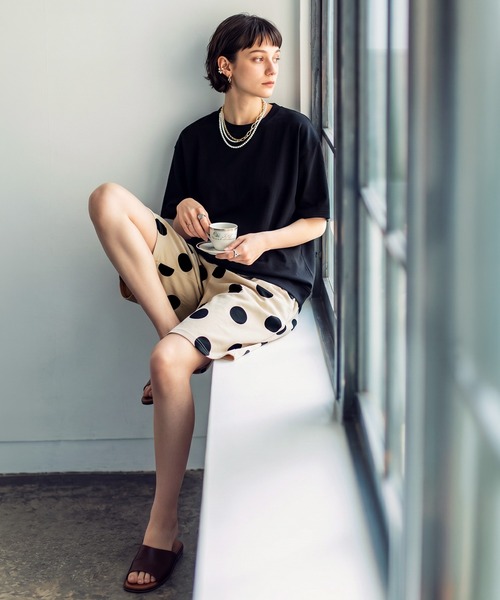 antiqua(アンティカ)の「上下 セットアップ 裏毛 ルームウェア(Tシャツ/カットソー・レディース・その他1/ストライプ/ドット/その他・M/L/XL)」の18枚目の写真