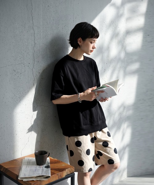 antiqua(アンティカ)の「上下 セットアップ 裏毛 ルームウェア(Tシャツ/カットソー・レディース・その他1/ストライプ/ドット/その他・M/L/XL)」の20枚目の写真
