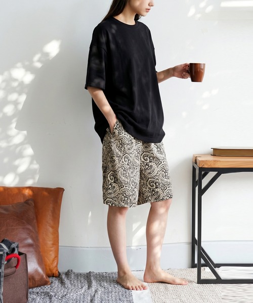 antiqua(アンティカ)の「上下 セットアップ 裏毛 ルームウェア(Tシャツ/カットソー・レディース・その他1/ストライプ/ドット/その他・M/L/XL)」の6枚目の写真