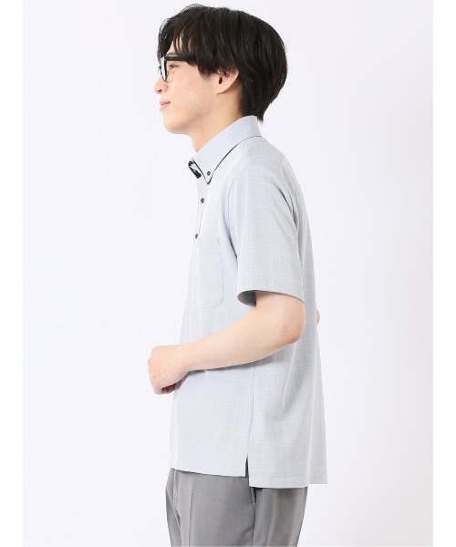 TAKA-Q（タカキュー）の「ビズポロ ポロシャツ メンズ 半袖 ストレッチ 吸水速乾 ノンアイロン ボタンダウン クールパス クールビズ（ポロシャツ・メンズ・ブルー・X-LARGE/MEDIUM/LARGE）」の9枚目の写真