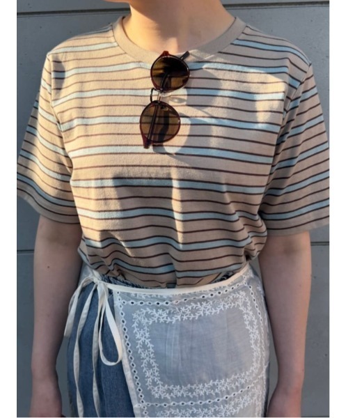 Te chichi（テチチ）の「マルチボーダーTシャツ（Tシャツ/カットソー・レディース・ブラック/ネイビー/ベージュ・F）」の3枚目の写真
