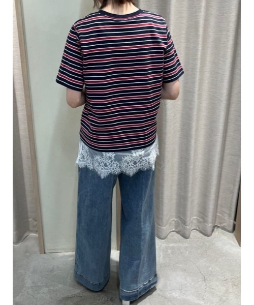 Te chichi（テチチ）の「マルチボーダーTシャツ（Tシャツ/カットソー・レディース・ブラック/ネイビー/ベージュ・F）」の22枚目の写真