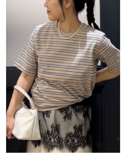 Te chichi（テチチ）の「マルチボーダーTシャツ（Tシャツ/カットソー・レディース・ブラック/ネイビー/ベージュ・F）」の16枚目の写真